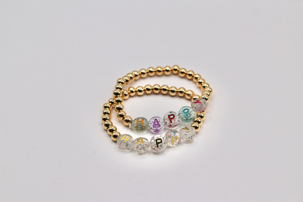 personalized name bracelet, custom word bracelet, silver bead bracelet -  Lily Daily Boutique